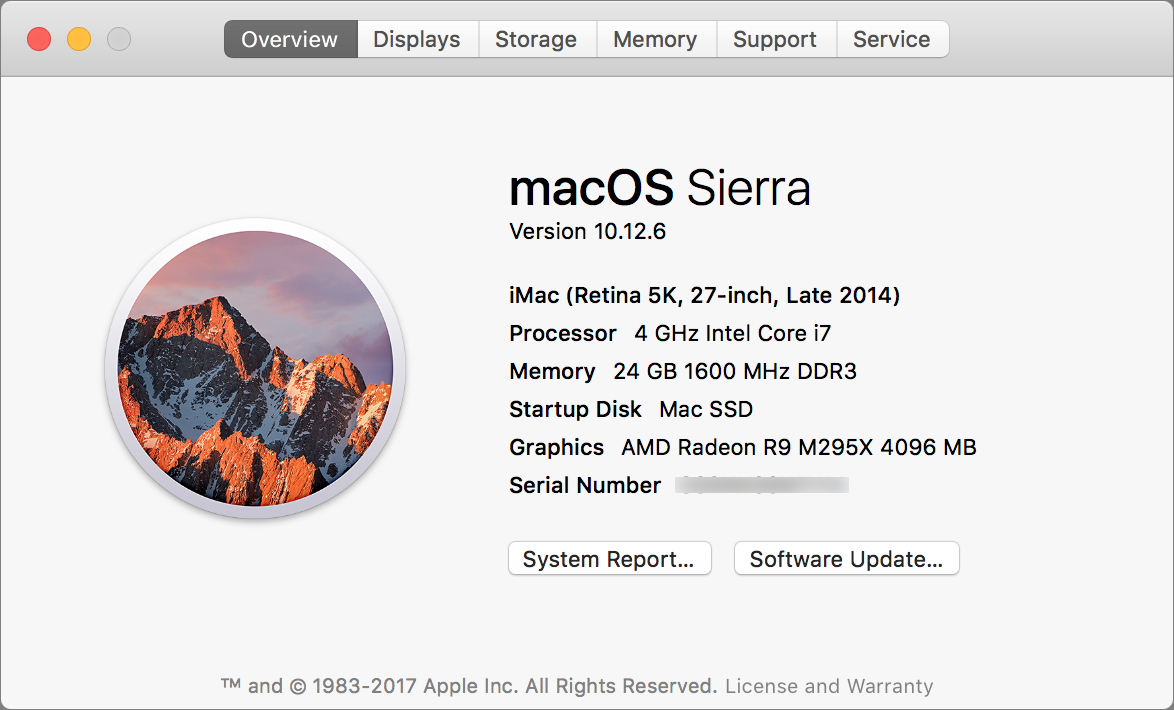 systems requirements for mac high sierra